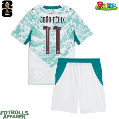 Portugal Joao Felix #11 Bortaställ Barn VM 2026 Kortärmad (+ Korta byxor)